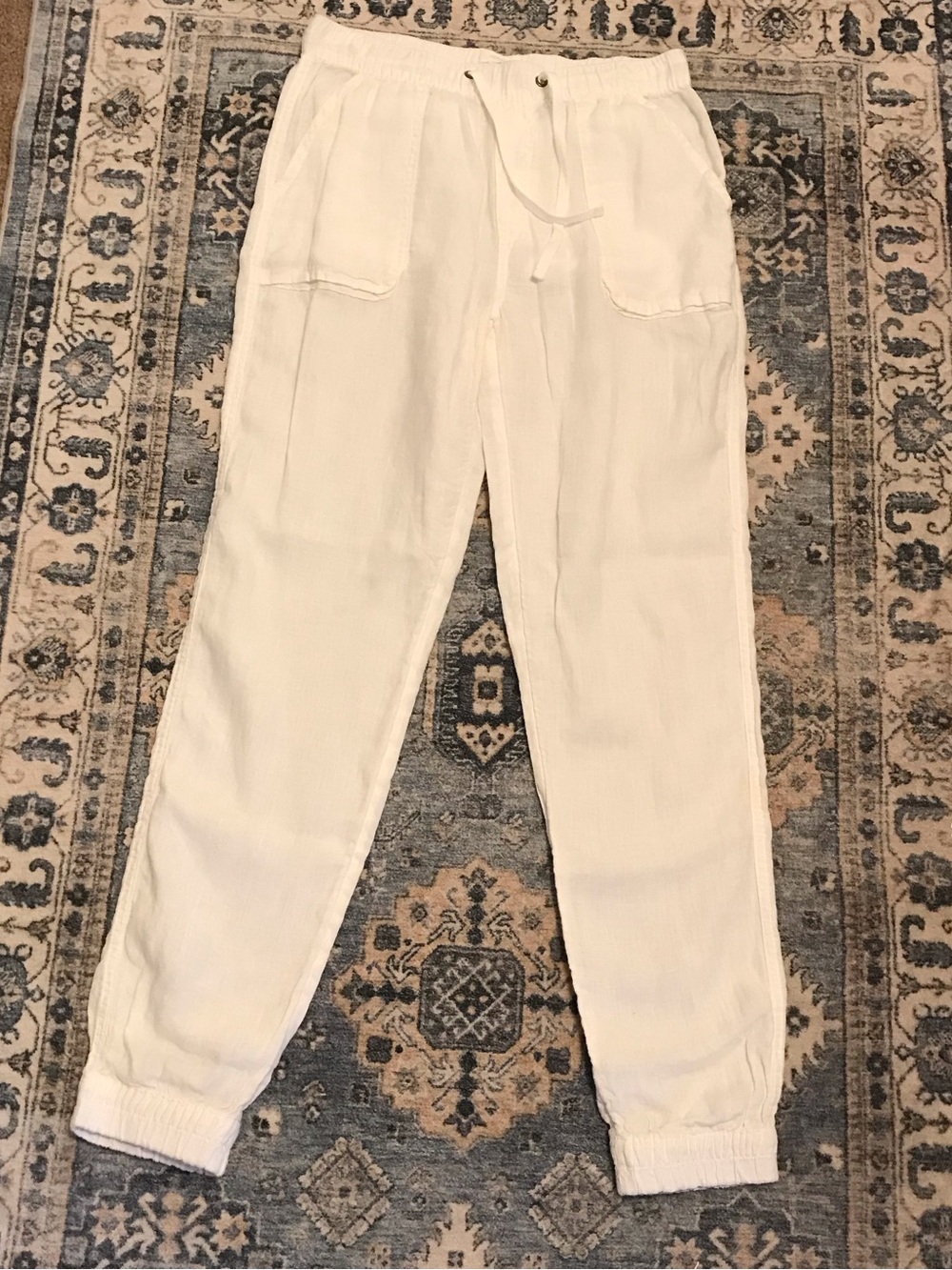 C&C California White 100% Linen Drawstring Pants